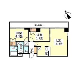 Ｃｉｍｅｎｔ二子玉川 4階2LDKの間取り