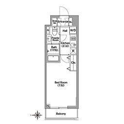 コンフォリア馬込 3階1Kの間取り