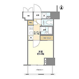 文京春日プラッツ 507 5階1Kの間取り