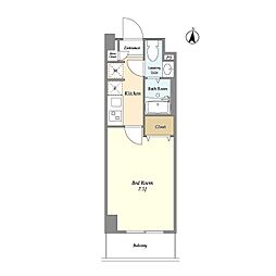 アルファコート立石2 1階1Kの間取り