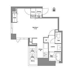 コンフォリア二番町 6階ワンルームの間取り