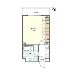 ＫＤＸレジデンス学芸大学 3階1Kの間取り