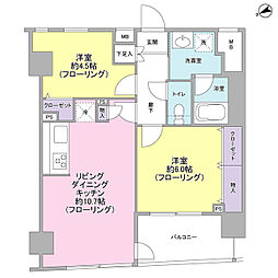 パートナーシップアパートメント 12階2LDKの間取り
