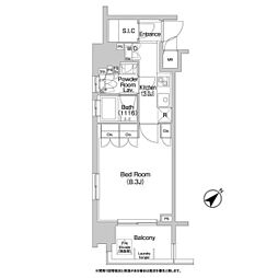 コンフォリア神楽坂ＤＥＵＸ 9階1Kの間取り