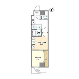 グランカーサ西葛西 4階1DKの間取り