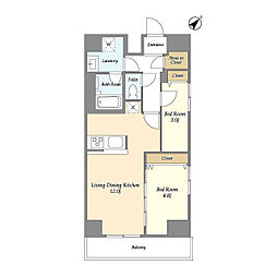グランカーサ西葛西 7階2LDKの間取り