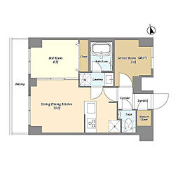 Ａｕｇｕｓｔａ　Ｒｅｓｉｄｅｎｃｅ大森 8階1SLDKの間取り