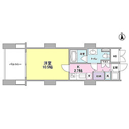 天王洲テラス 2階1Kの間取り