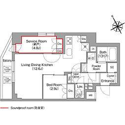 コンフォリア・リヴ平井MUTIO 1SLDKの間取図画像