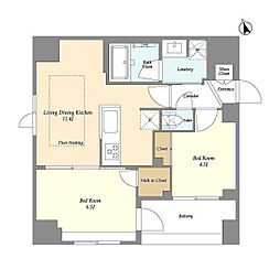 MODIER GINZA EAST 2LDKの間取図画像