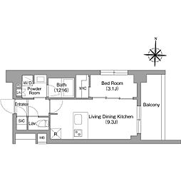 コンフォリア・リヴ永福町 1LDKの間取図画像