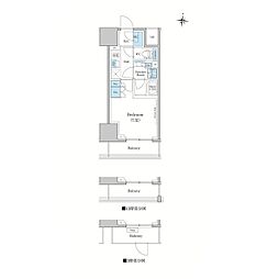 スタイリオ蒲田WEST 1Kの間取図画像