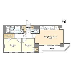 グランカーサ瑞江 2LDKの間取図画像