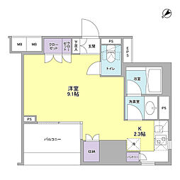 コンフォリア池袋DEUX ワンルームの間取図画像