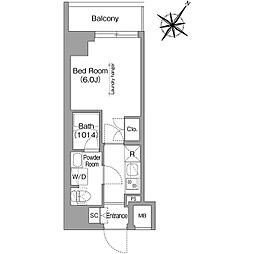 コンフォリア・リヴ横浜阪東橋 1Kの間取図画像