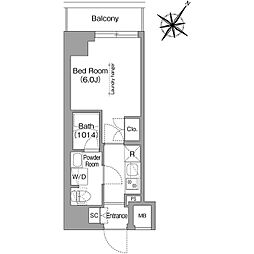コンフォリア・リヴ横浜阪東橋 1Kの間取図画像