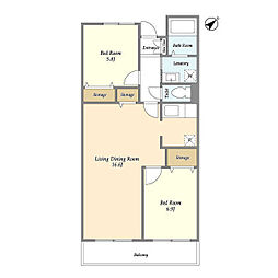 ネオプロミネンス 2LDKの間取図画像
