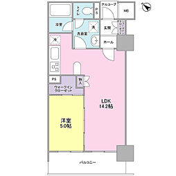 LaSante五反田 1LDKの間取図画像
