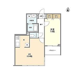 CASSIAKINSHI-CHOSOUTH-COURT 1LDKの間取図画像