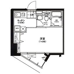 サウンドおしあげ 1Kの間取図画像