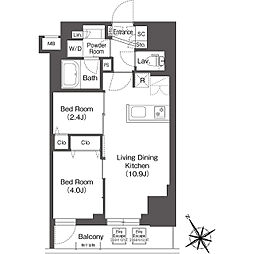 BluRock後楽園 2LDKの間取図画像
