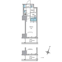 ルフォンプログレ渋谷ヒルトップ 1Kの間取図画像