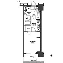 コンフォリア浅草松が谷 1Kの間取図画像
