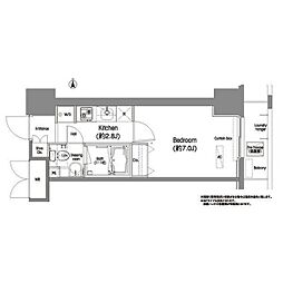 コンフォリア西蒲田 1Kの間取図画像