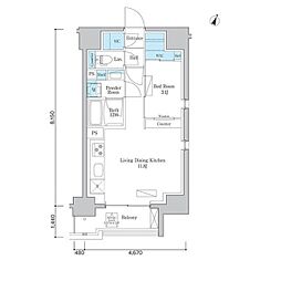 ORSUS板橋本町 1LDKの間取図画像