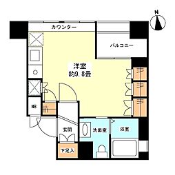 グランカーサ新宿御苑 ワンルームの間取図画像
