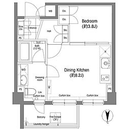 戸越銀座プレイス 1LDKの間取図画像