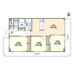 洋伸東大島マンション 3LDKの間取図画像