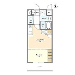 アクシーズタワー川口8 1DKの間取図画像