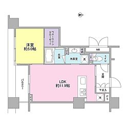 コンフォリア新川 1LDKの間取図画像