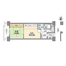 メトロハイツ東陽西棟 1LDKの間取図画像
