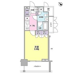 常盤レジデンシア荻窪 1Kの間取図画像