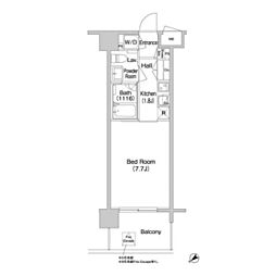 コンフォリア南砂町 1Kの間取図画像