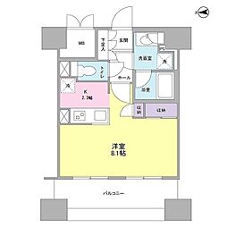 スタイリオ横浜反町 ワンルームの間取図画像