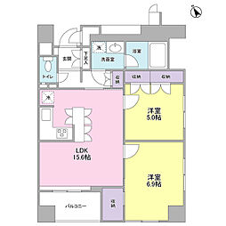 グランカーサ銀座イースト 2LDKの間取図画像