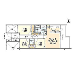 ザ・パークハウス広尾羽澤 3LDKの間取図画像