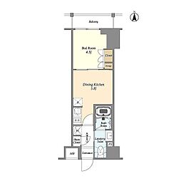 AZURETERRACE東陽町 1DKの間取図画像