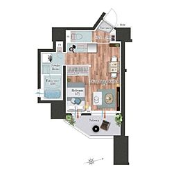 デュオフラッツ池尻大橋ノリス 1LDKの間取図画像