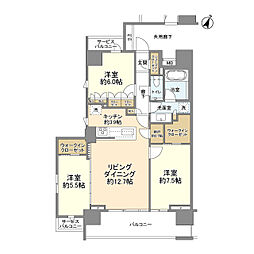 クレヴィア新宿若松町 3LDKの間取図画像