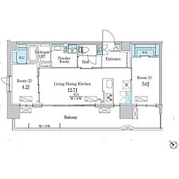 江戸川区西瑞江4丁目マンション 2LDKの間取図画像