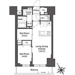 BluRock後楽園 2LDKの間取図画像