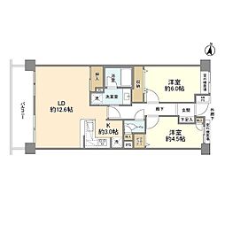 レクセルマンション新越谷 2LDKの間取図画像