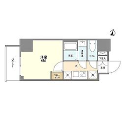 インペリアルフラット武蔵小山 1Kの間取図画像