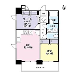 ガーラプレイス新宿御苑 1SLDKの間取図画像