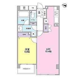 KDXレジデンス成城 1LDKの間取図画像