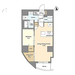 Villa Crest Higashi Ueno 1SLDKの間取図画像